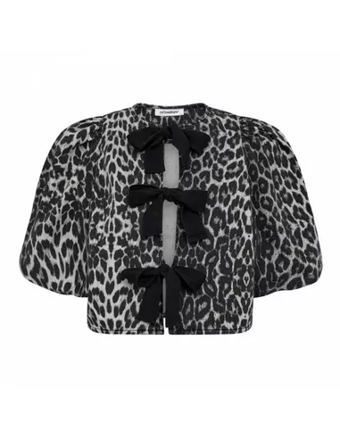 Co'Couture - Leo CC bow blouse grijs
